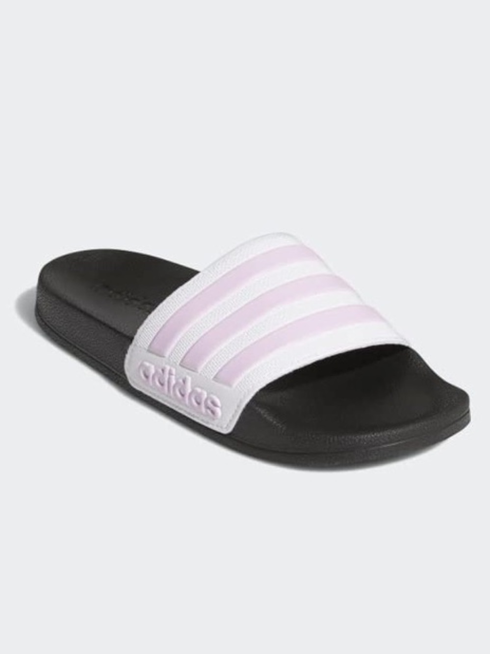 Adidas Adilette Shower Slides - CREAM WHITE / LILAC 3-Stripes ✨-NWB